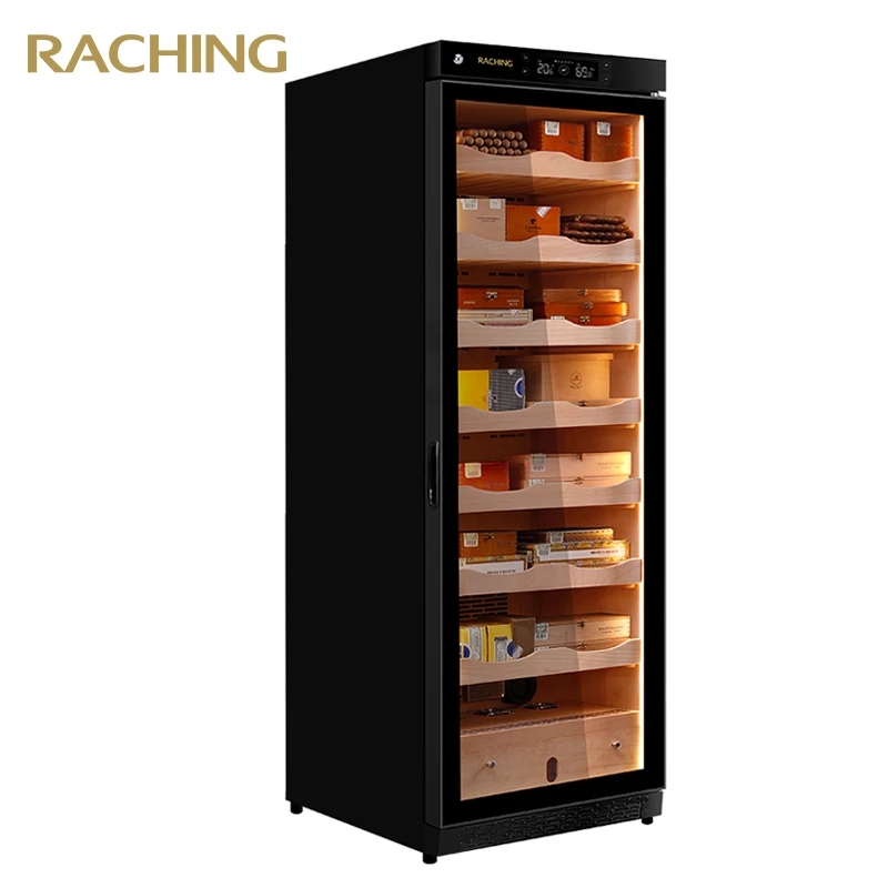 No Frost 7 Layers Trays Spanish Canada Cedar Electronic Electric Climate Control Raching Cigar Humidor Cabinet