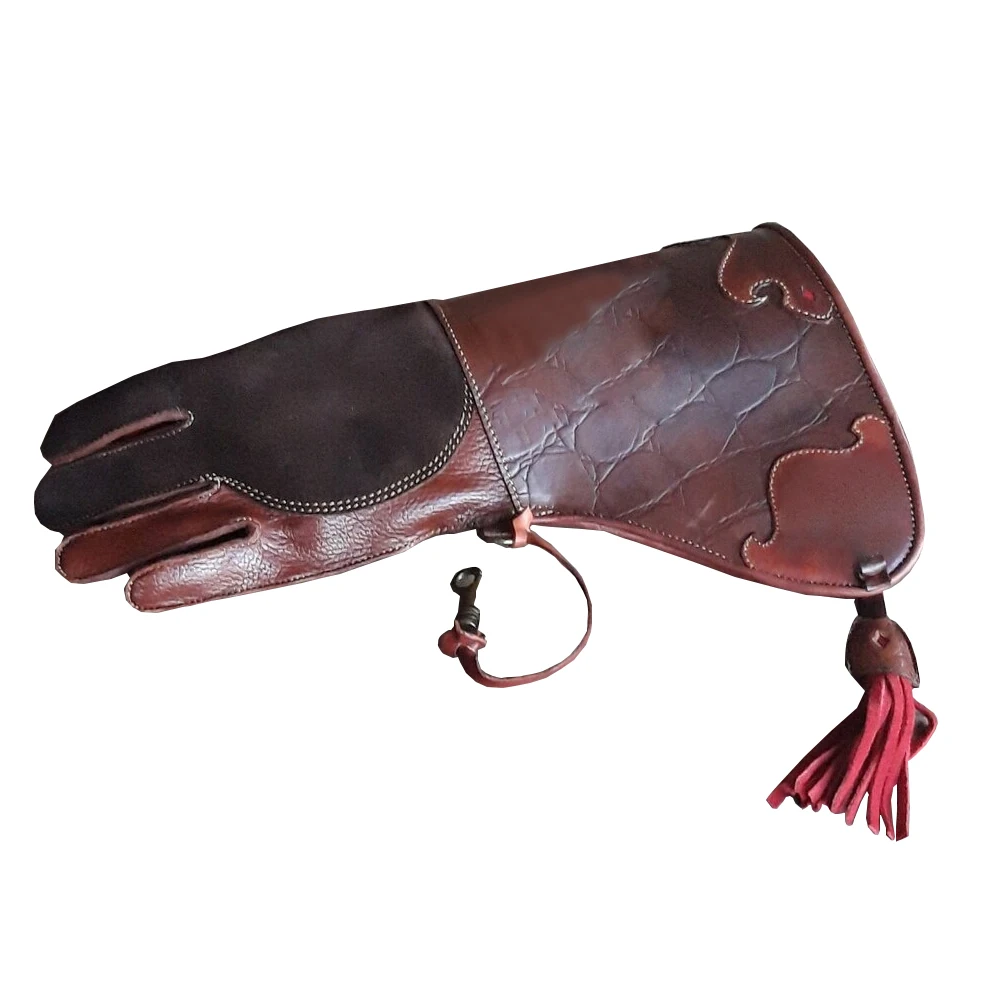 Top Trending Product Customize Bird-Handling Falconry Gloves Long Cuff Inner Fleece Leather Falconry Gloves
