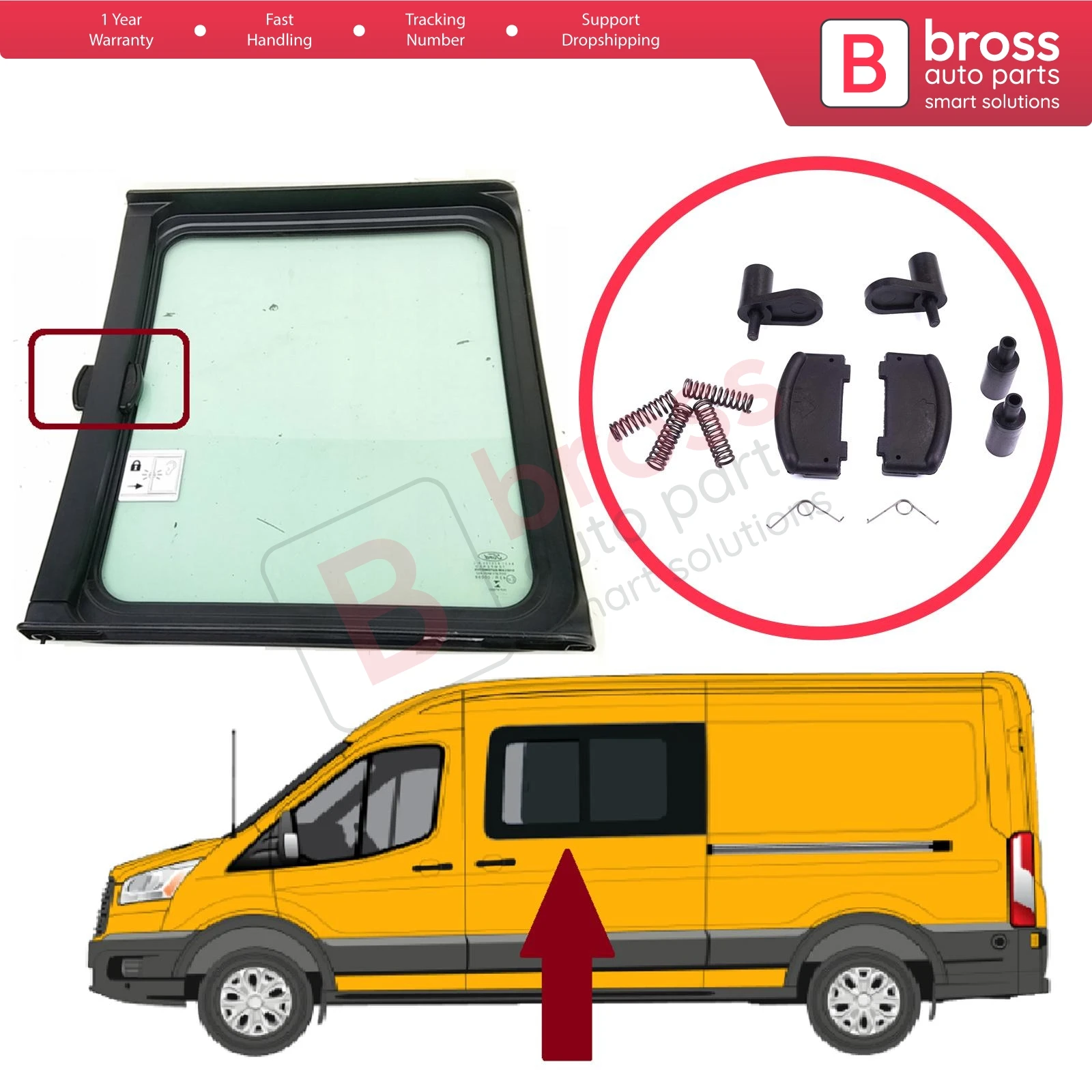 Actionneur Verrou Porte Avant Gauche Ford Transit V363 2013-2023 - Pièce OEM BK31V219A65DJ