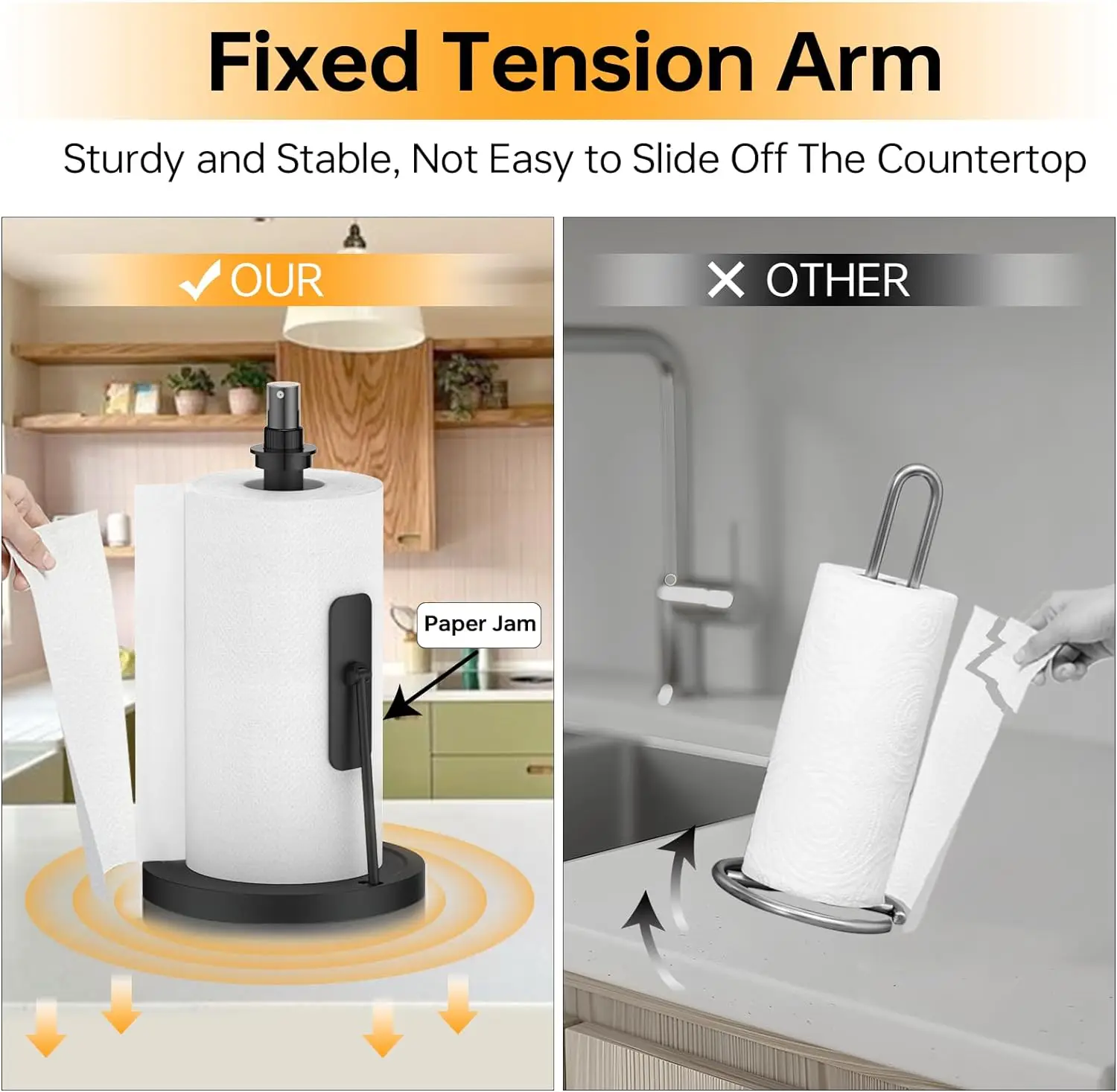 2 in 1 Paper Towel Holder with Spray Bottle Paper Towel Holder Countertop for Kitchen and Bathroom