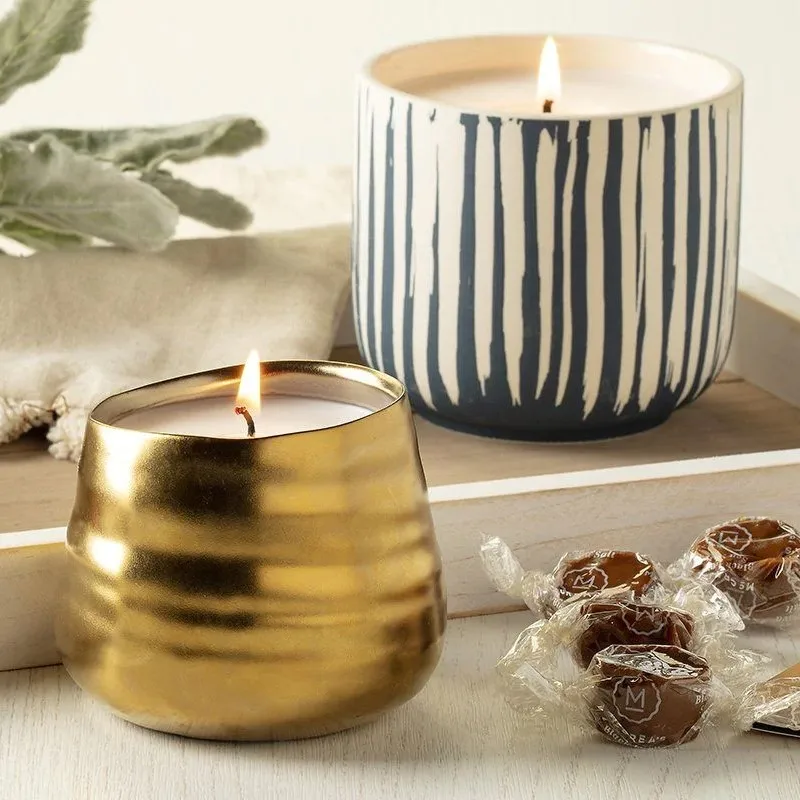 Wholesale Handmade Round Brass Tea Light Candle Vessel With Brushed