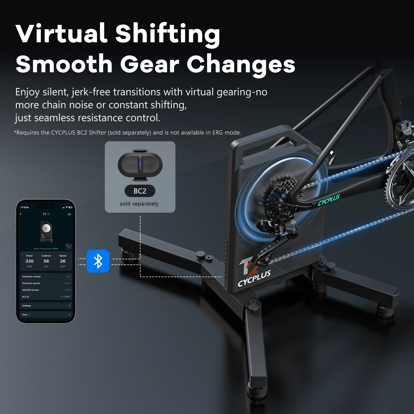 CYCPLUS T2 Smart Indoor Cycling Trainer Stand for Road and