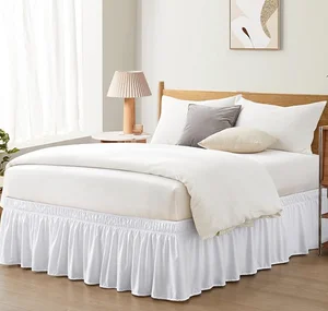 2026 Bed Skirts with Adjustable Elastic Belt for Easy Fitting - Wrinkle & Fade Resistant