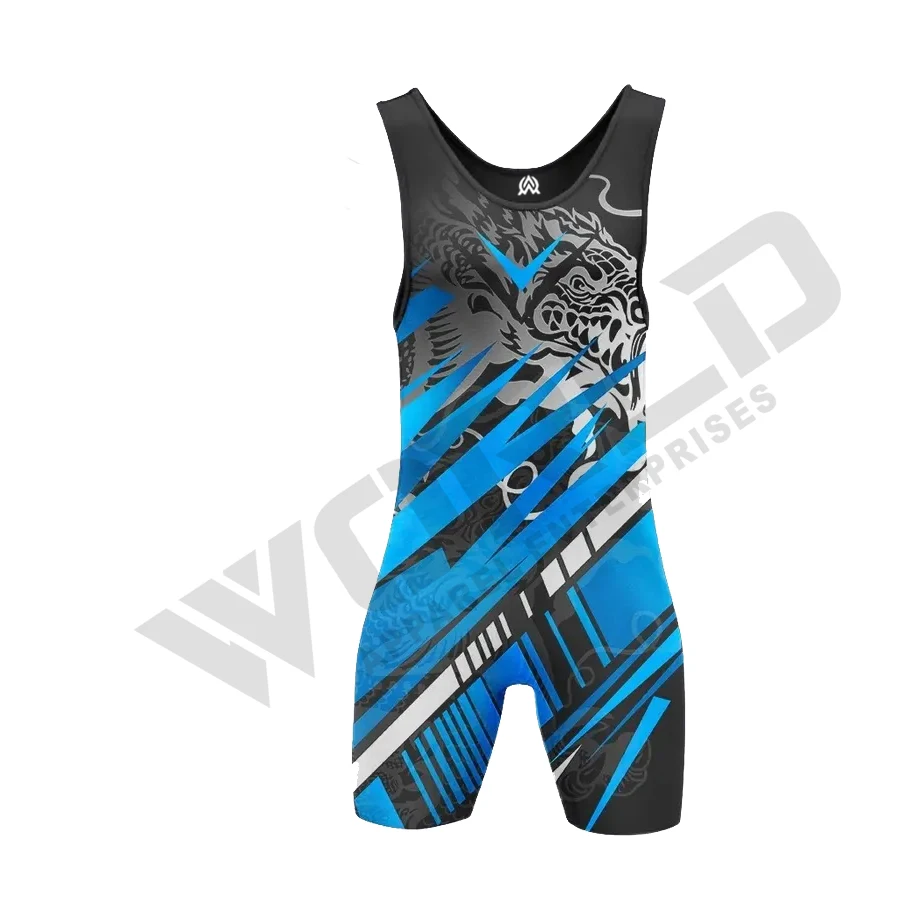 Wrestling Singlets With Logo Custom Sublimation Spandex Polyester Weightlifting Singlet Latest