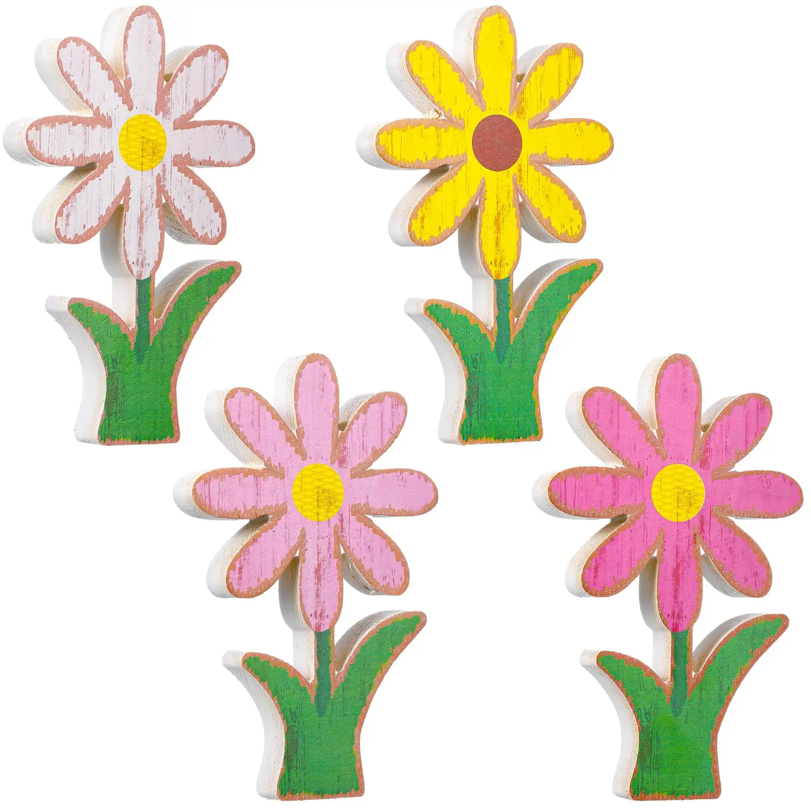 Daisy Centerpiece for Spring Easter Party - Wood Decor