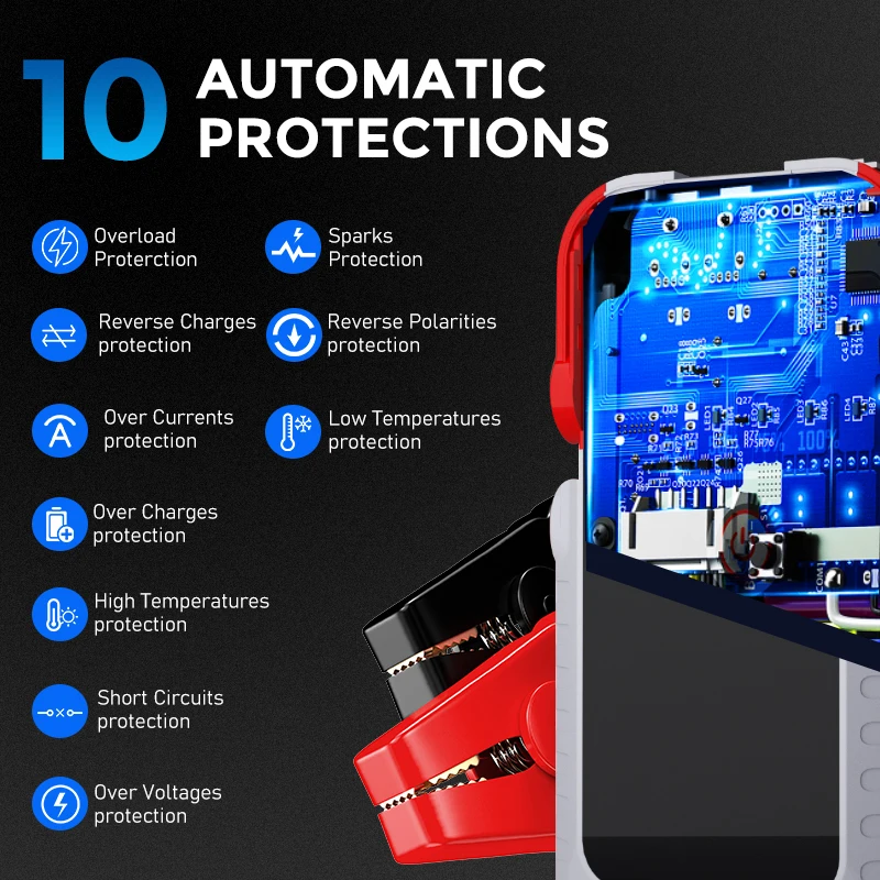 2000A пик 16800 мАч автомобиль скачок стартер прыжок пакет для автомобилей (12V 8L газ/6.5L дизельного двигателя) зарядное устройство для быстрой беспроводной зарядки аккумуляторной батареи