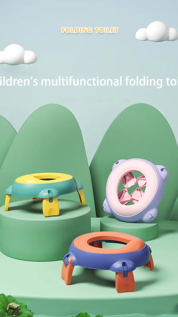 Portable Folding Infant Baby Potty Training Toilet Seat With Step Stool