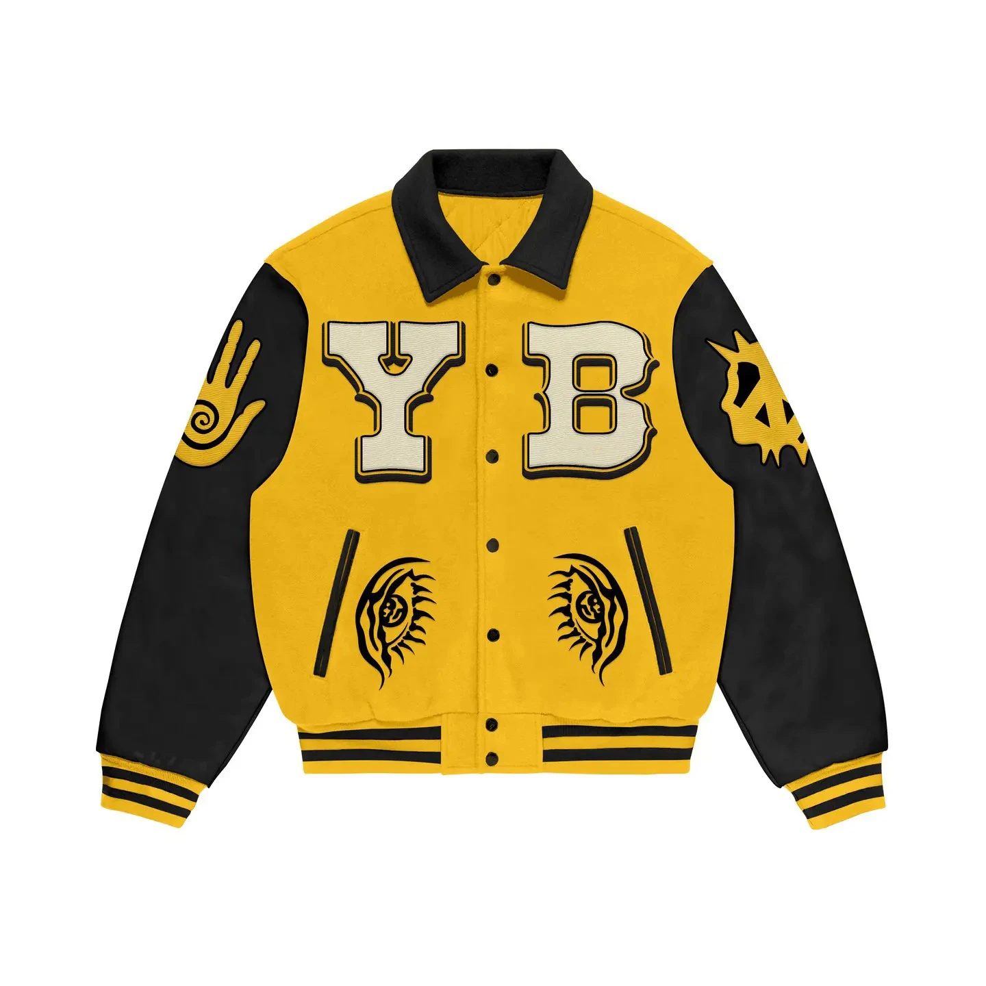2026 Unisex Wool Varsity Baseball Jacket Sustainable Printed Design Anti Wrinkle Finish Casual Style Embroidery Front Logo