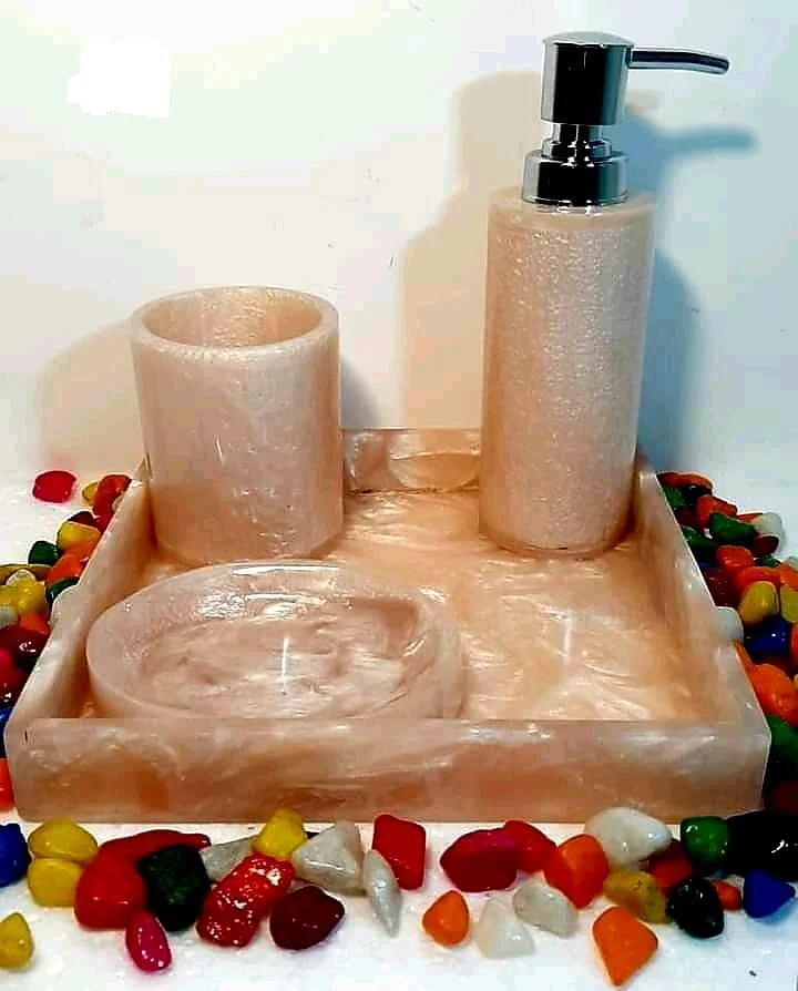 Luxury Resin Bathroom Set Toothpaste And Soap Dish/ Tray Bathroom Set