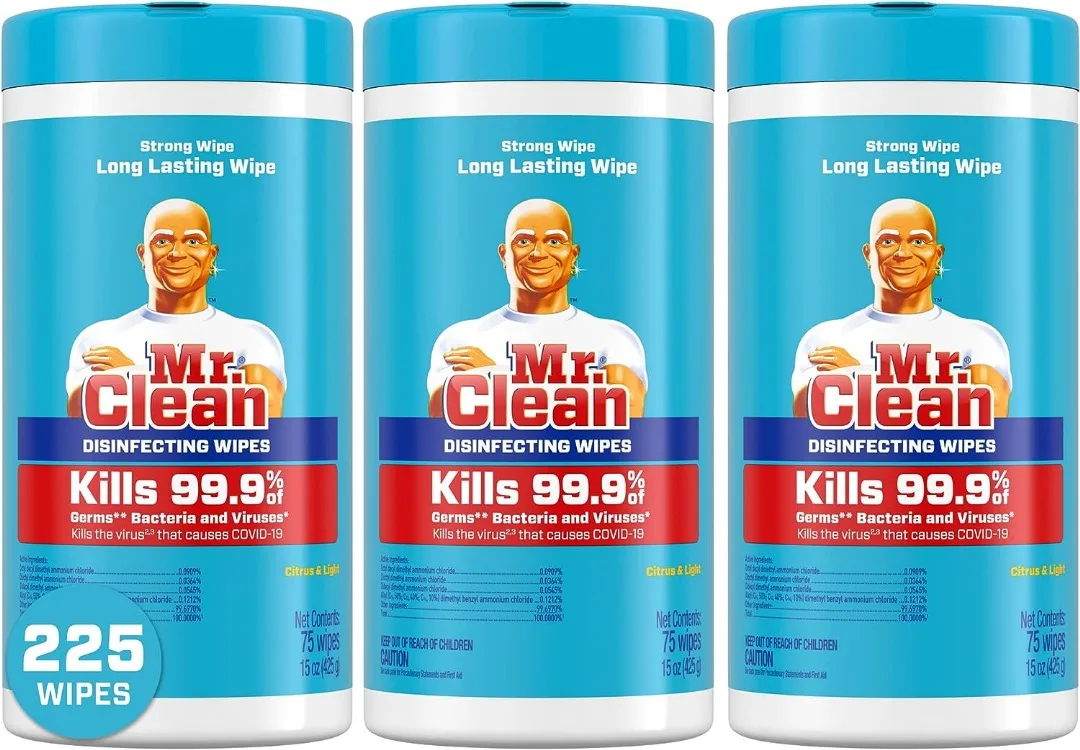 Mr. Clean Disinfecting Wipes,Sanitizing Wipes,Citrus,75 Count (pack Of ...