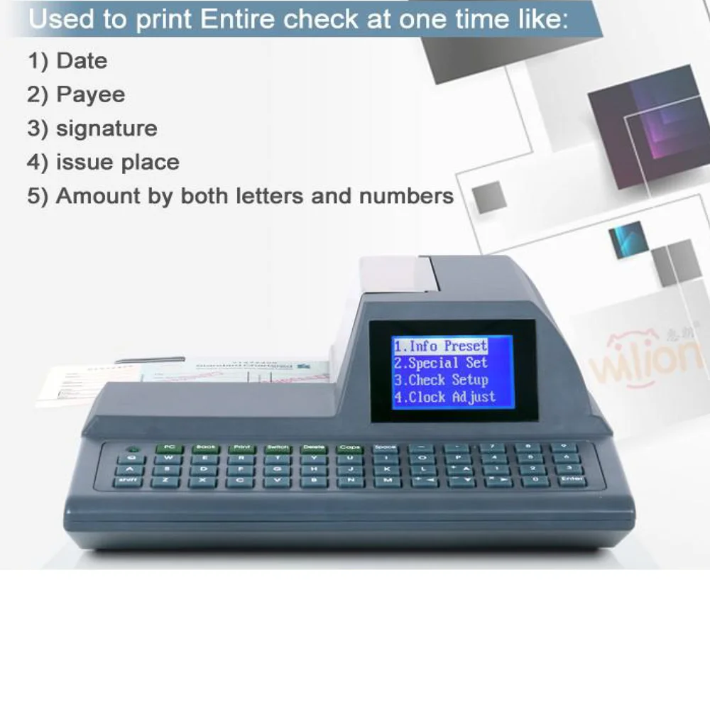 W360 Cheque Writer - Intelligent Automatic Full-Keyboard Printing