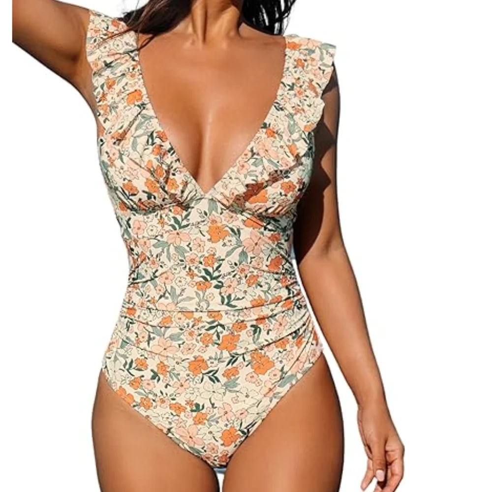 Luxury bathing suits floral print cover up swimwear bikinis beachwear two piece swimsuit for women