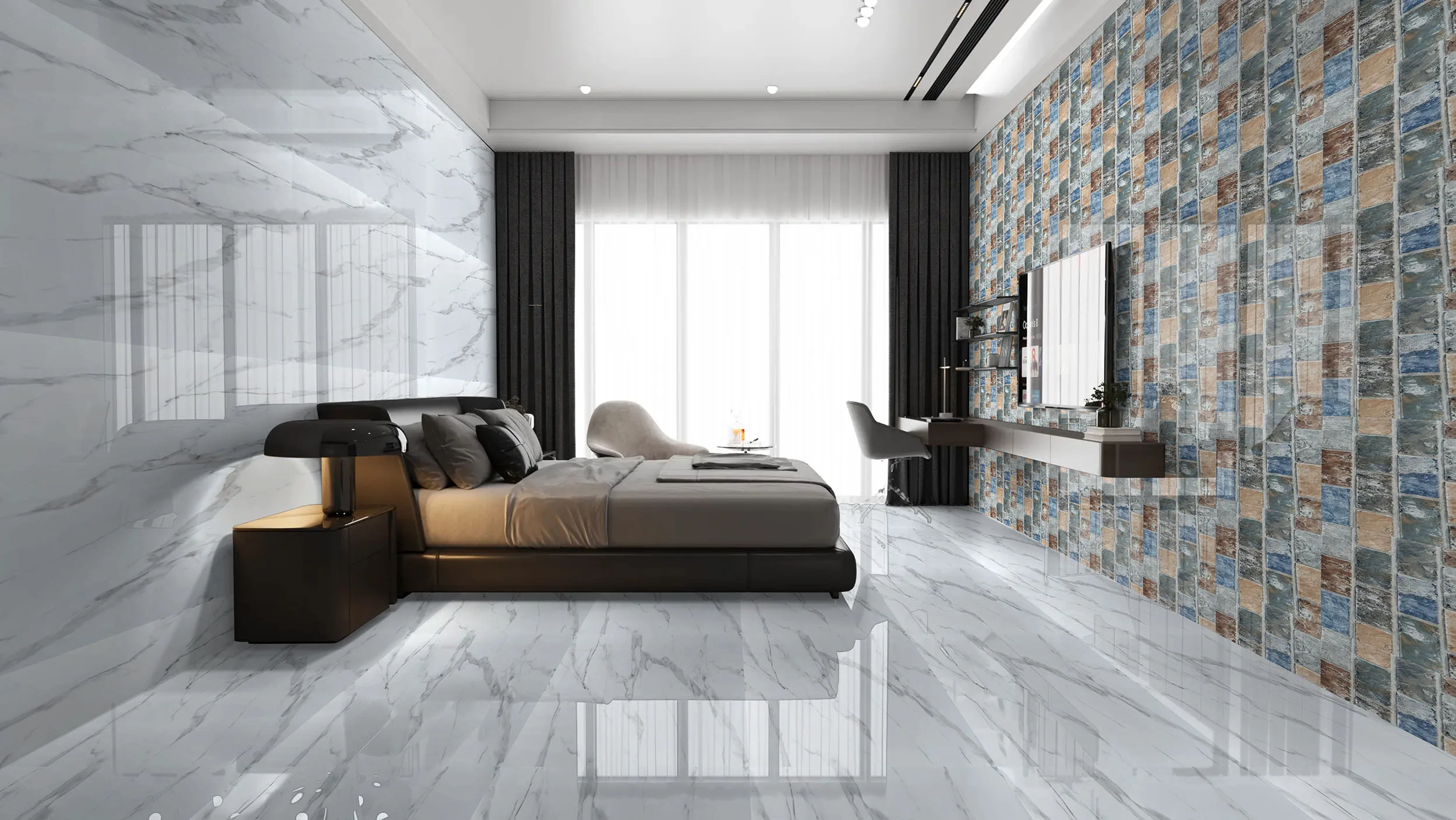 Gạch Lát Sàn Tường Sứ Tráng Men 600x1200mm