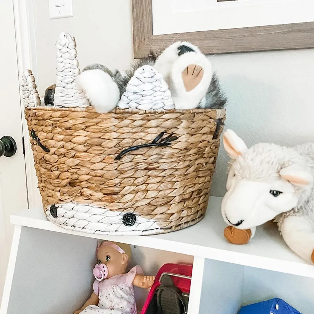 Handwoven Wicker Animal Shaped Baskets Water Hyacinth Lovely Kids