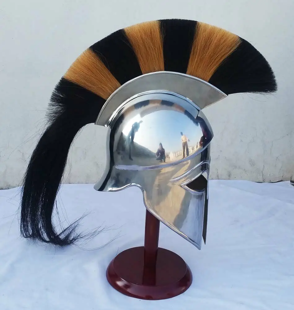 Medieval Helmet Greek Centurion Spartan Helmet Armor King With Natural ...