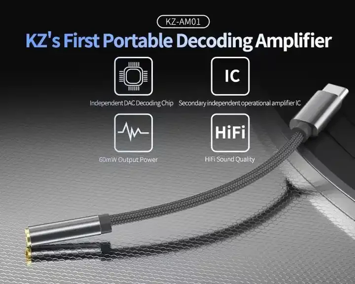 KZ AM01 First Portable Decoding Amplifier HiFi Dual Independent Chips
