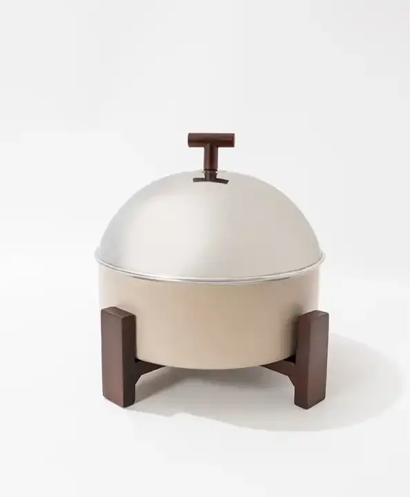 Home Dinnerware Customized Size Cooking Pot Silver Color Caserole With Stand Dish Casserole Cookwar Handmade Design