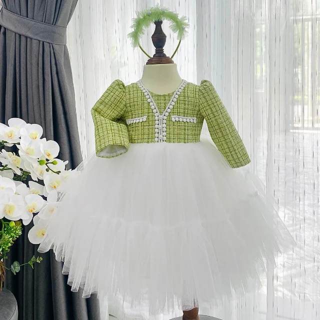 navy blue dress for baby girl plus size elegant ribbed square collar lace long sleeve main image 1