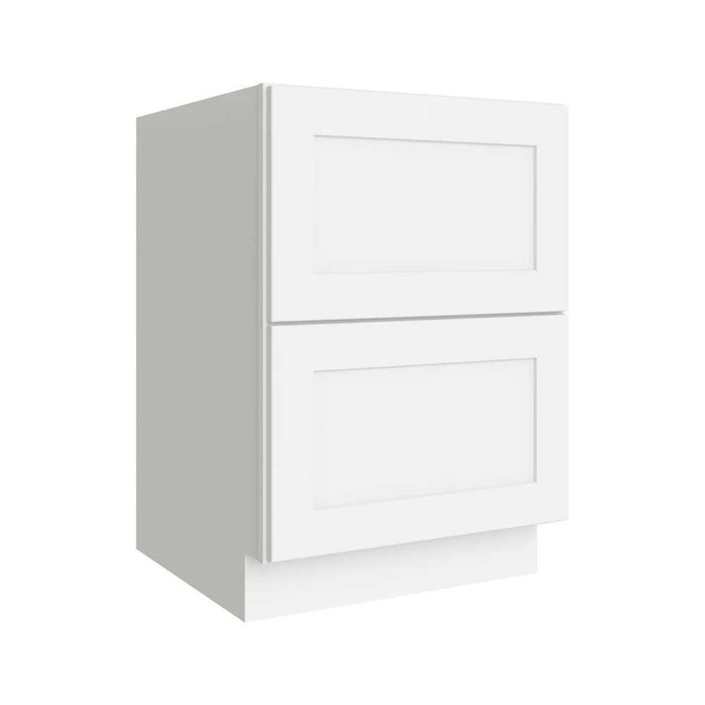 Premium Quality Elegant White Classic Shaker Base Solid Wood 2db24 With 2 Drawers From