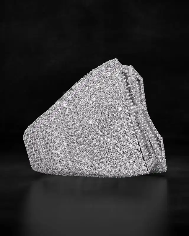 Popular Alphabet Ring custom design crafted in 925 sterling silver moissanite diamonds fully iced out bling design for men