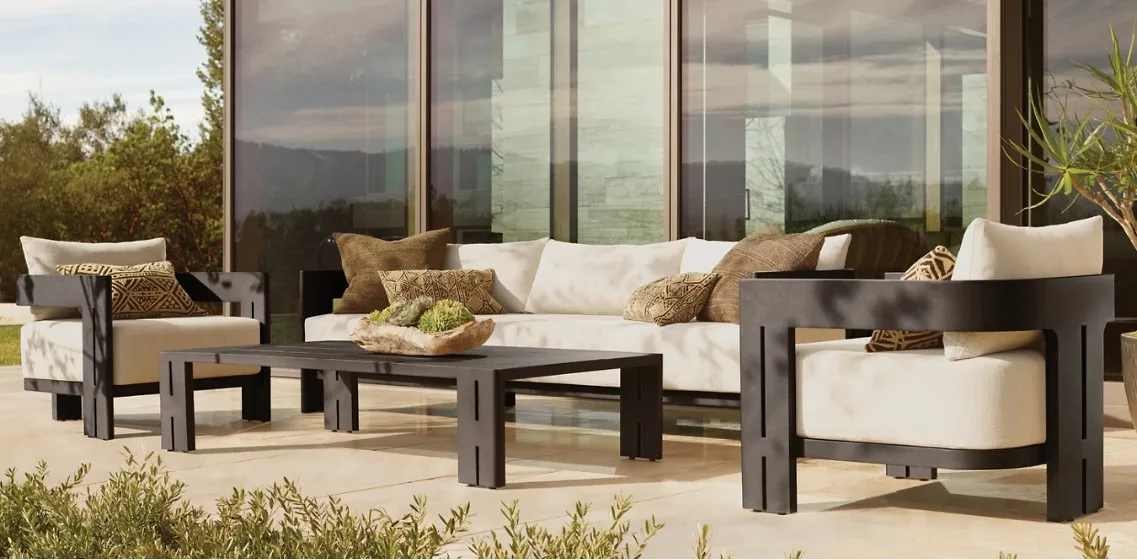 Modern Design Patio Furniture 4 Pcs Luxury Powdercoated Aluminum