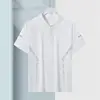Side bar white [butterfly net POLO shirt]