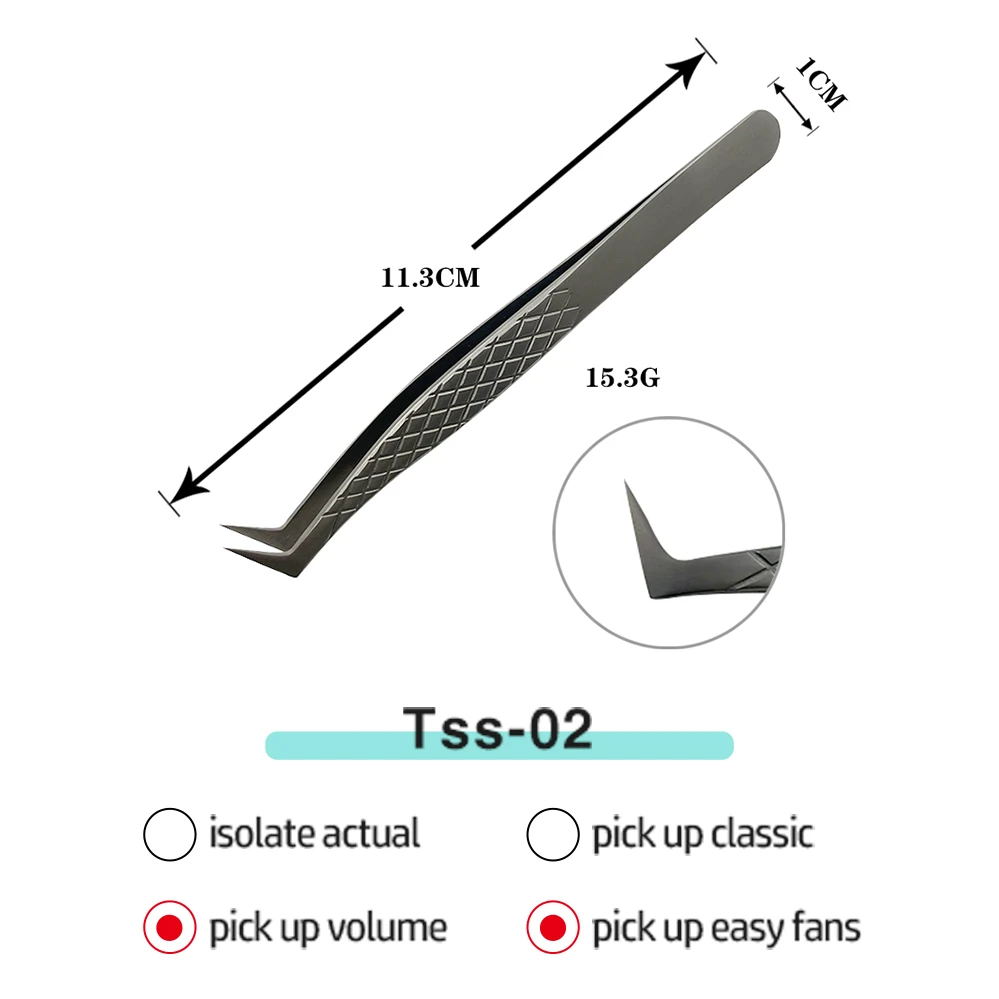 Wholesale Fiber Tip Volume Lashes Tweezers For False Eyelash Extension