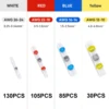 350pcs/bag(130white/105red/85blue/30yellow)
