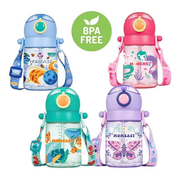 New Toddler Sippy Cup Bpa Free No-Spill Childrens Baby Water Bottle 360ML With Shoulder Strap For carrying