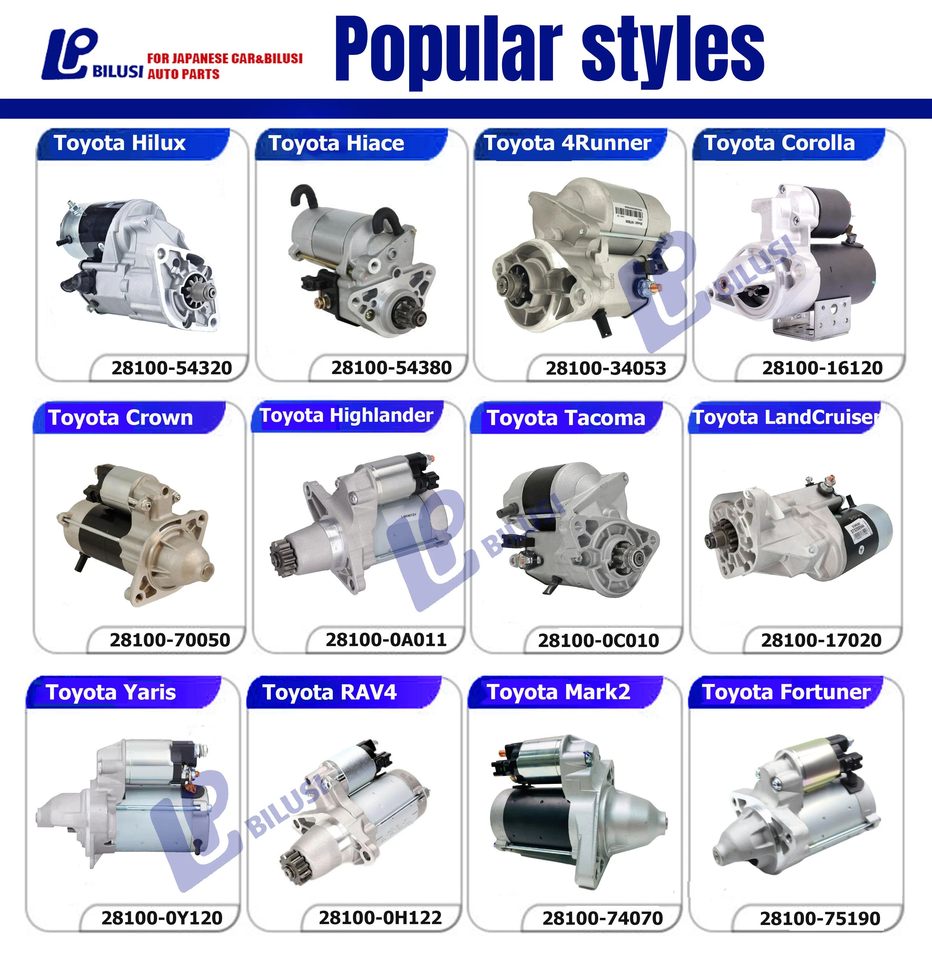 Bilusi Factory Sale Japanese Car Spare Parts Starter Motor