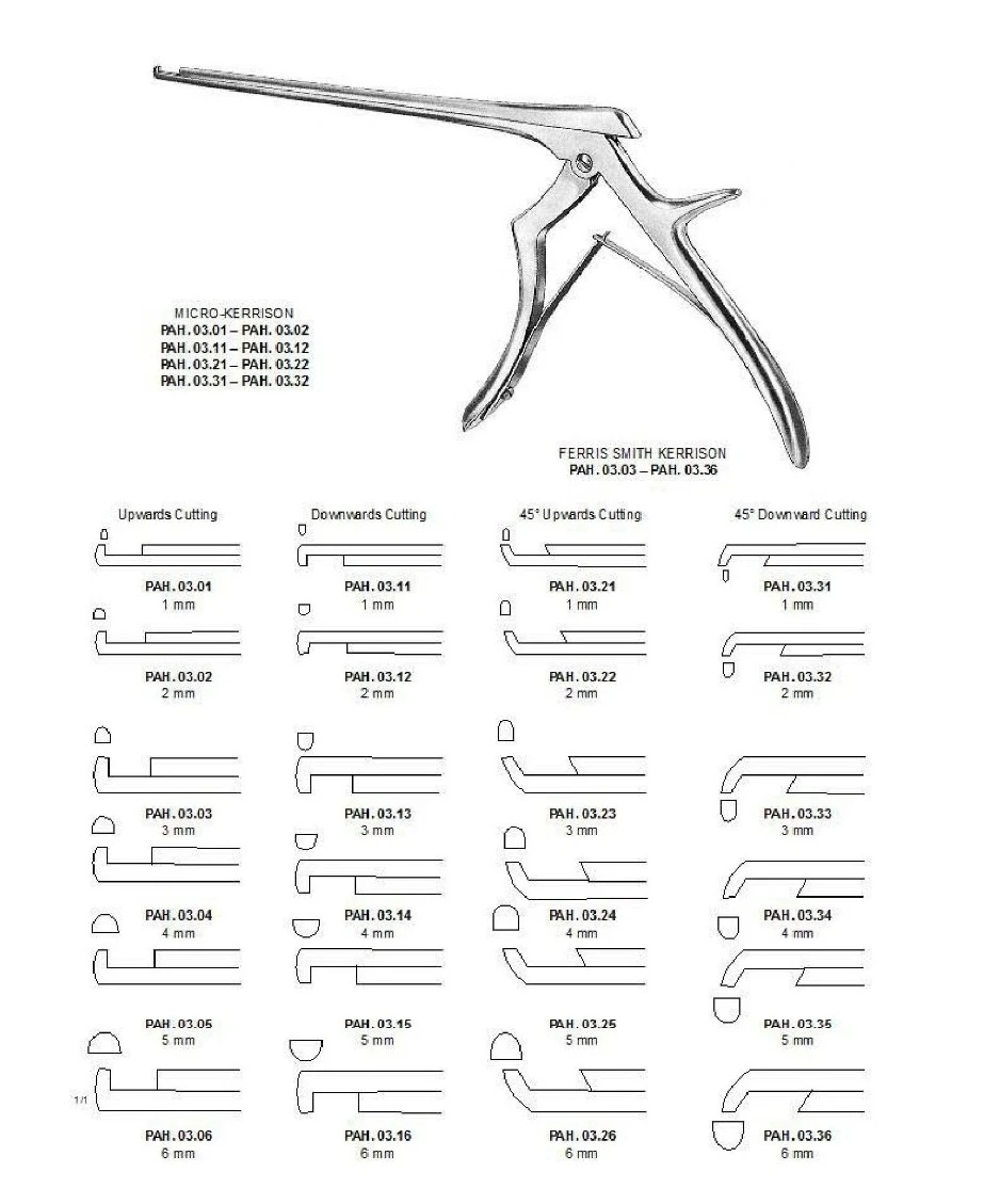 Kerrison Bone Disc Rongeur Punch 1mm 2mm 3mm 4mm 5mm Degree Bite ...