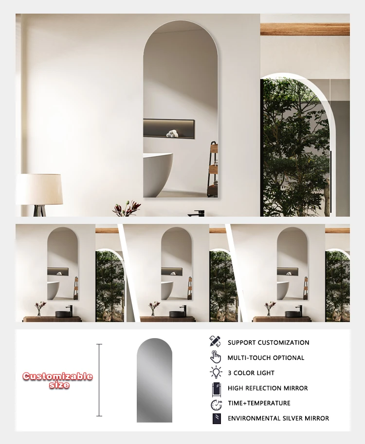 product customized modern frameless dressing mirror luxury home wall mounted mirror decorative interior mirror for bedroom-7