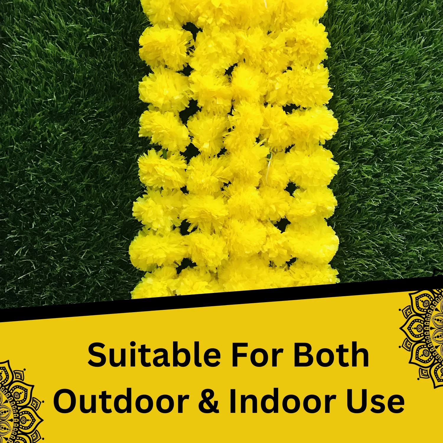 Artificial Marigold Flower Garlands 5 Ft Long Use In Parties