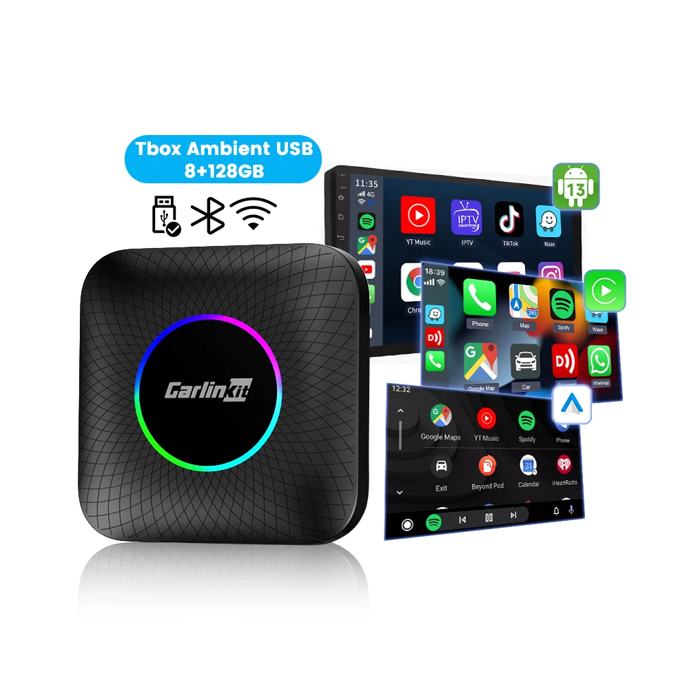 Carlinkit Ai Box Wireless Carplay & Android Auto Dongle 8gb Ram