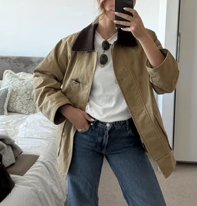 Custom Embroidered Quilted Heated Front Barn Jacket Men Cotton Canvas Workwear Outdoor Coat Vintage Field Winter Casual