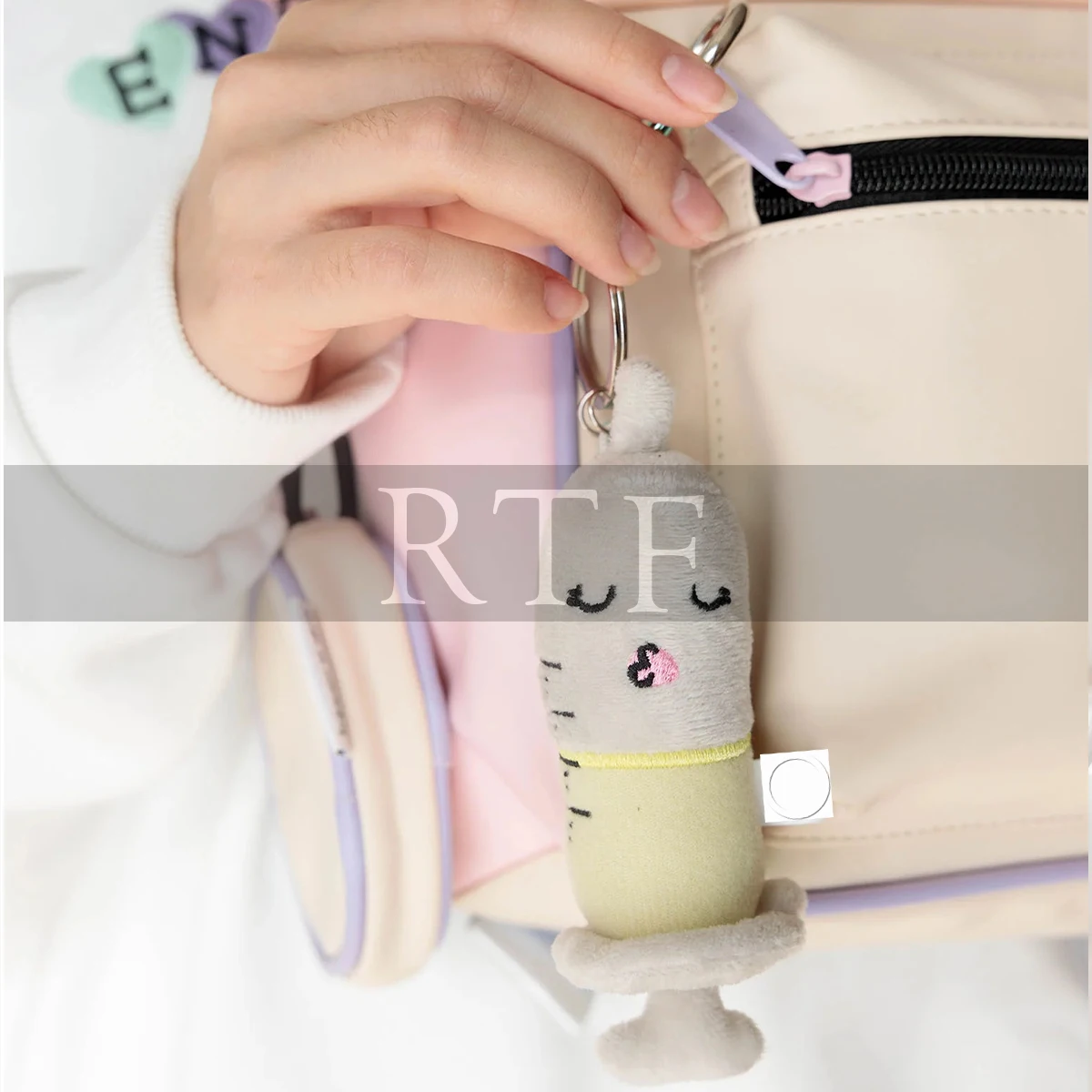 New Design Hot Sale Custom Plush Keychain Soft Toy Key Ring Stuffed Plush Lush Syringe Keychain by RAW to FINE