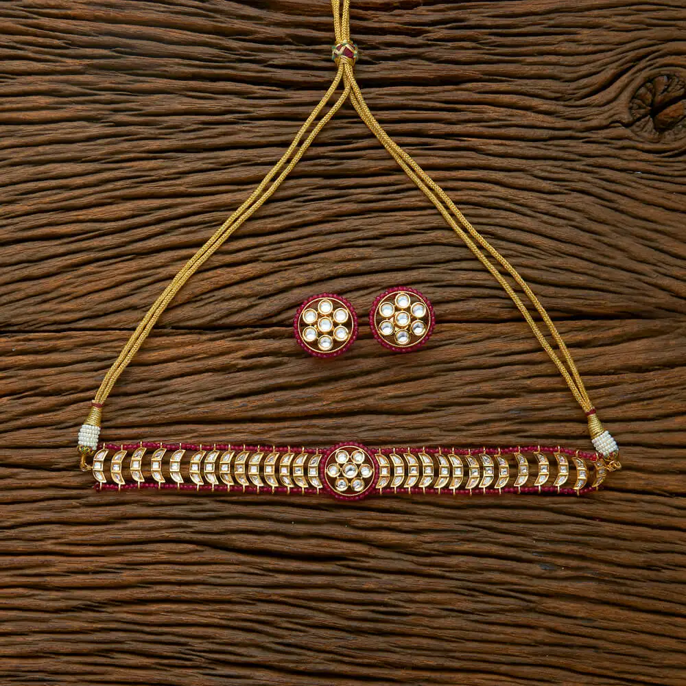 Atacado A Venda Mais Quente De Kundan Polki Jóias Gargantilha Colar  Conjunto Com Chapeamento De Ouro, image size:1000x1000
