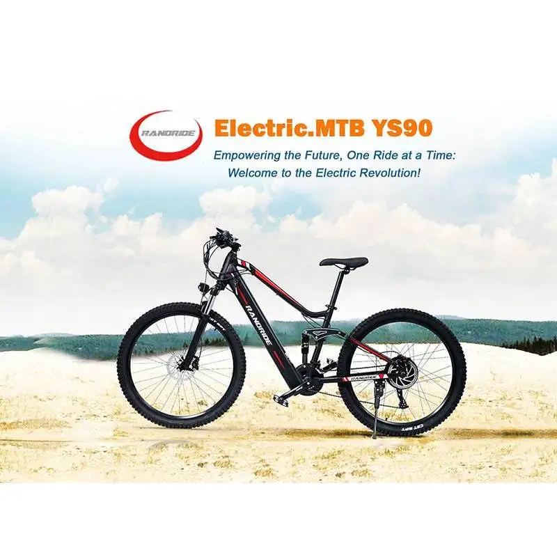 RANDRIDE YS90 Electric Mountain Bike 13.6A Battery with 500W/1000W Motor Full Suspension Aluminum Alloy Frame Max Speed 50KM/h