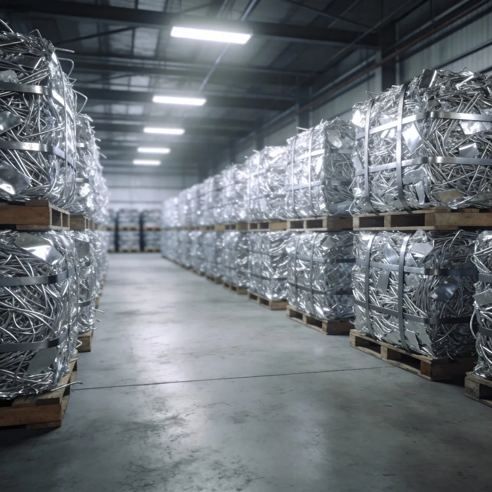 Bright Silver Clean 6063 Aluminum Wire Scrap High Density Bales for Recycling Metal Processing Plants