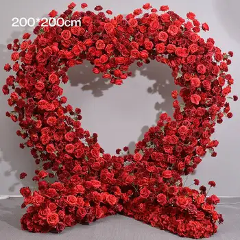 Romantic Heart Shaped Flower Rack Rose Flower Wall Wedding Decoration Indoor Or Outdoor HQH2481WP01