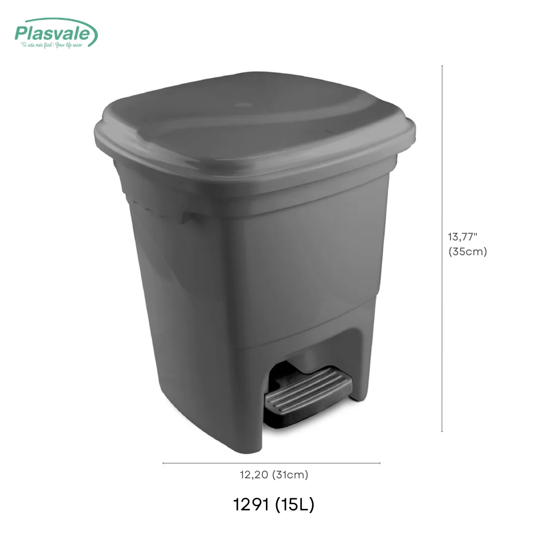 Stepon Trash Can Plasvale 15l Capacity With White Color Cleaning And