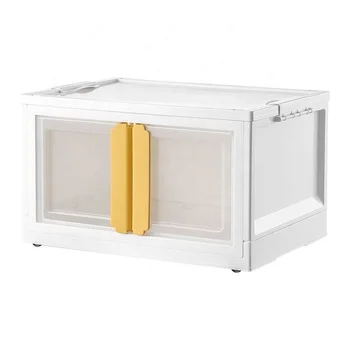 Transparent Collapsible Storage Box Large Plastic PP Closet Storage with Cover for Children's Clothing and Toys Organization