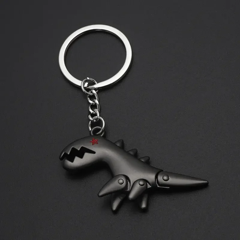 2023 HOT Metal Mini Dinosaur Keychain Creative Animal World Keychain Dinosaur Jurassic Quests Metal Key Chains Bag Charms Pedant