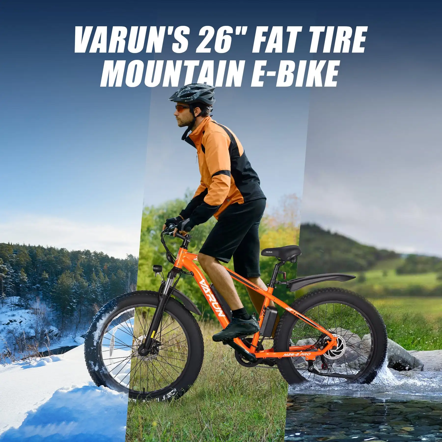 VARUN M26 Orbi Electric City Bike with Fat Tire Orange Color