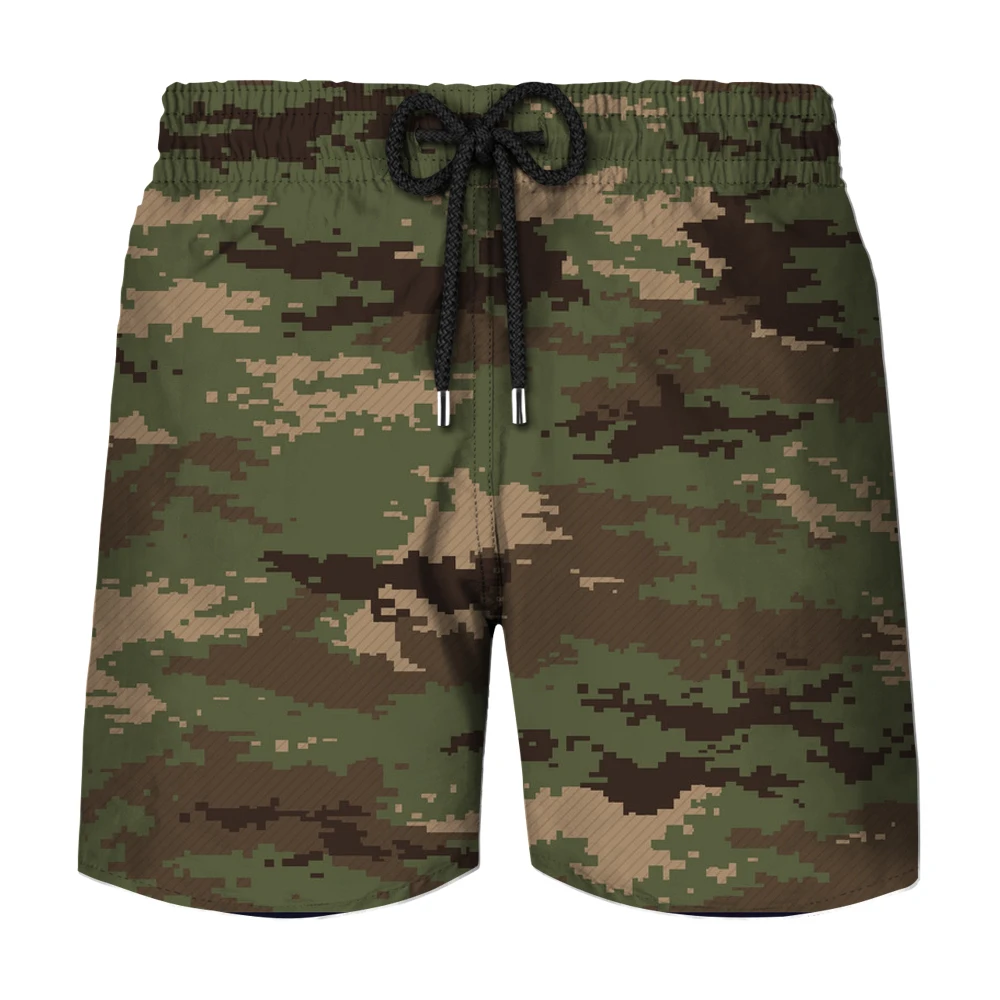 2023 Camouflage Print Customized Men's Swim Shorts 3D Beach Fiess Good Quality Custom Design Men Shorts628_voghion.com