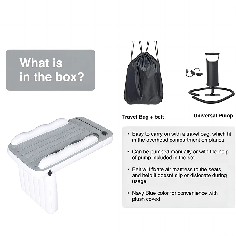 Factory Portable Inflatable Airplane Car Bed For Toddler Travel Baby Bed On Flight Blow Up