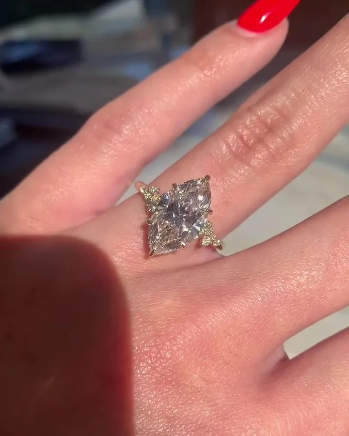 6X12mm Marquise Cut Moissanite Engagement Ring Vintage Cluster 925 Sterling Silver Custom Jewelry