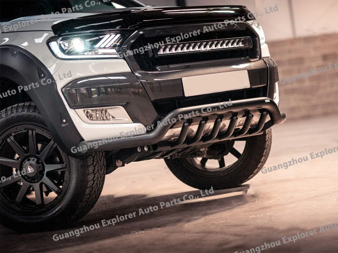 Steel Black Front Bumper Bull Bars For Ranger T6t7t8 Pick Up Front Bar ...