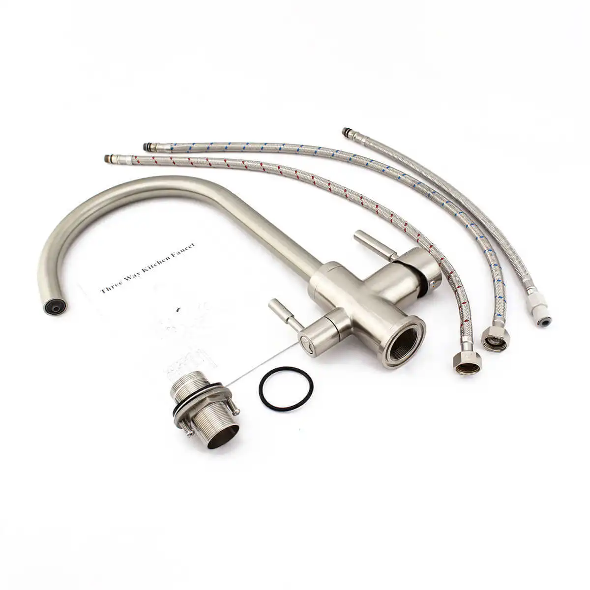 3 Way Kitchen Tap for RO System Brass Kitchen Sink 3 in 1 Filter Kitchen Tap Double Handle 3 Way Faucet Rubinetto a Tre Vie