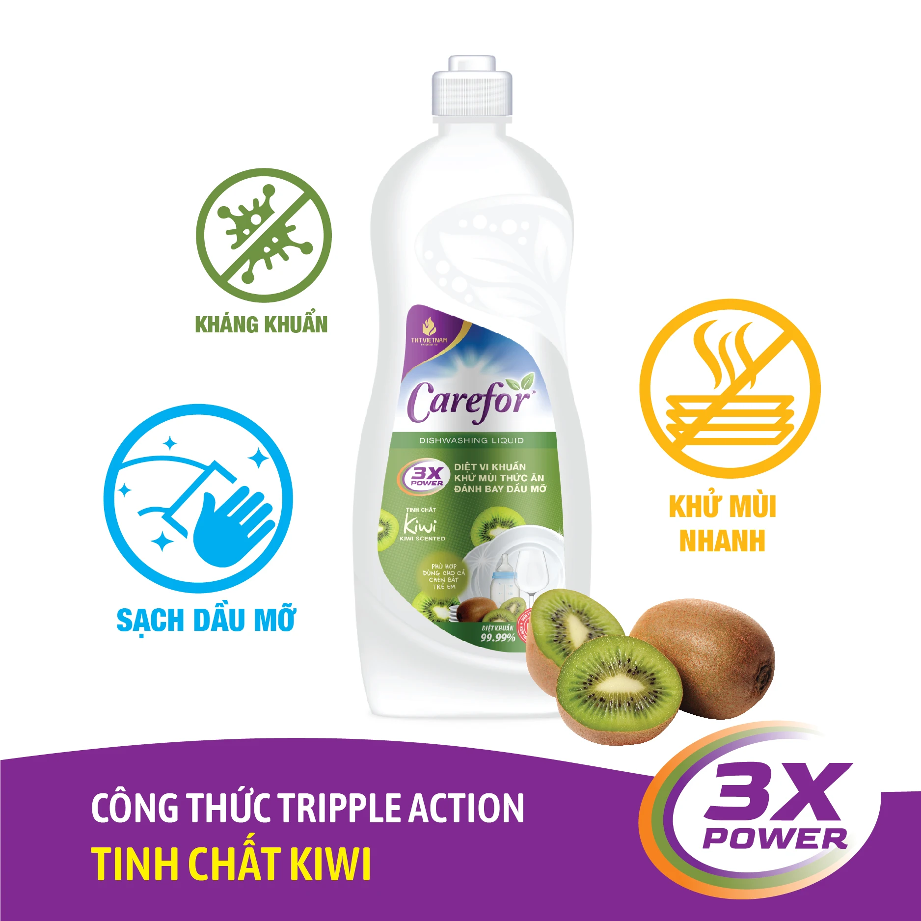 Carefor Dishwashing Liquid 800ml Natural Ingredients Deodorizing